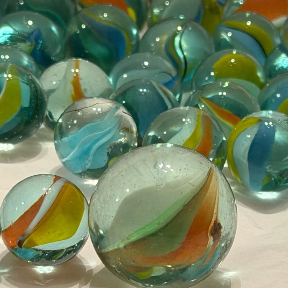 Vintage Tri Color Cat's Eye Marbles
